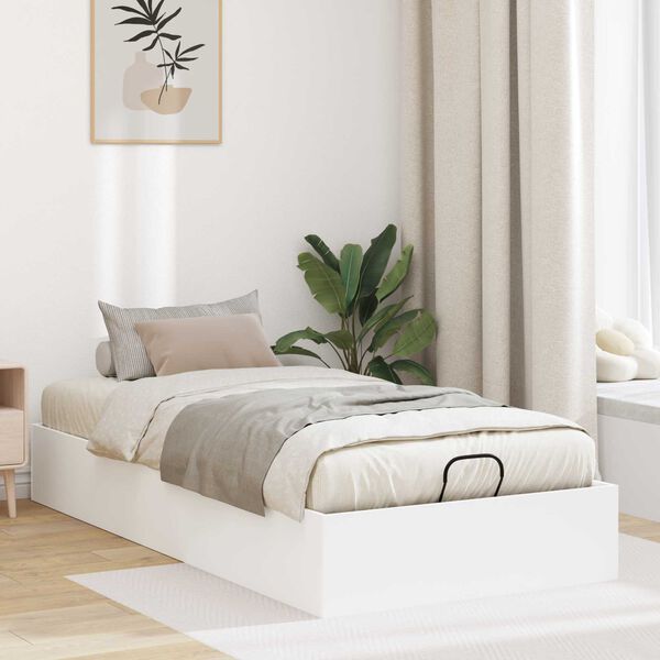 vidaXL Ottoman Bed Frame White 80.5 x 200 cm Engineered Wood