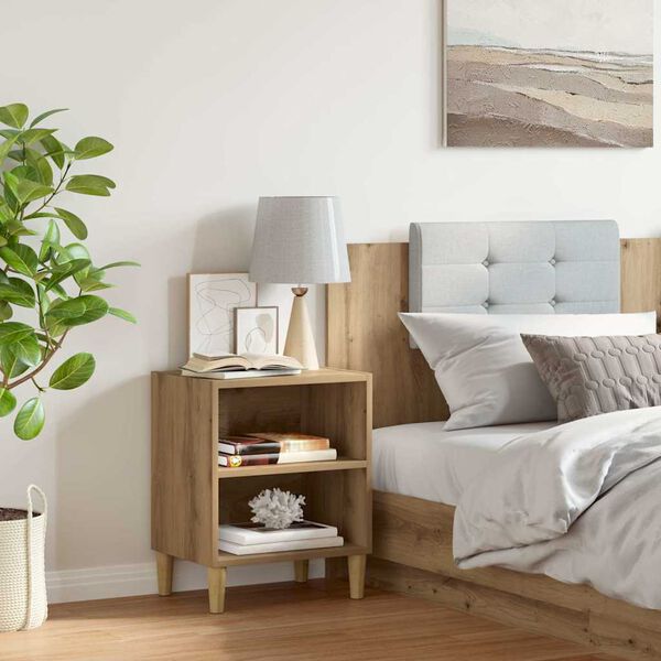 vidaXL Bedside Cabinet Artisan Oak 40x30x50 cm Engineered Wood