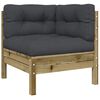 vidaXL Garden Sofa Corner with Cushions 2 pcs Impregnated Wood Pine