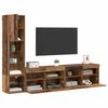 vidaXL TV Wall Unit with LED 4 pcs Old Wood Engineered Wood
