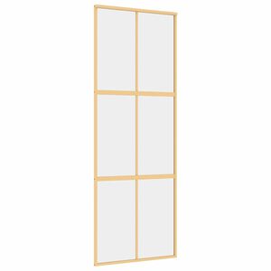 vidaXL Sliding Door Gold 76x205 cm Clear ESG Glass and Aluminium