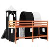 vidaXL Kids' Loft Bed with Tower White&Black 80x200 cm Solid Wood Pine