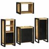 vidaXL Bathroom Furniture Set with Door 4 pcs Brown Solid Mango Wood