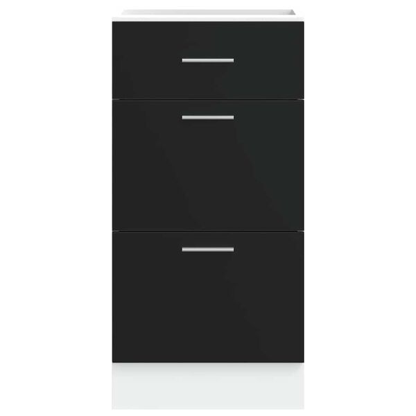 vidaXL Bottom Cabinet Lyon Black 40x46x81.5 cm Engineered Wood