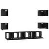 vidaXL TV Cabinet Set Wall-mounted 7 pcs Black Oak Engineered Wood