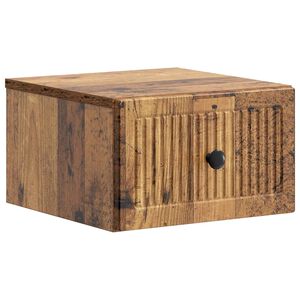 vidaXL Wall-Mounted Bedside Cabinet Old Wood 33 x 34.5 x 20 cm