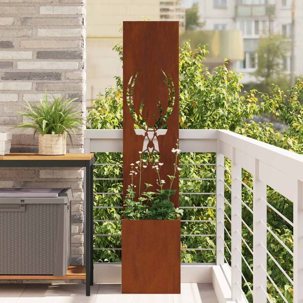 vidaXL Garden Privacy Screen Rusty 32 x 140 cm Weathering steel