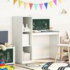 vidaXL Chalkboard Desk with Shelf White and Grey 120 x 45 x 118.5 cm