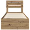 vidaXL Bed Frame Artisian Oak 75 x 190 cm Solid Pine Wood