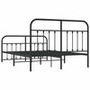 vidaXL Metal Bed Frame without Mattress with Footboard Black 140x190cm