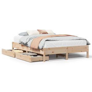 vidaXL Bed Frame without Mattress 140x190 cm Solid Wood Pine