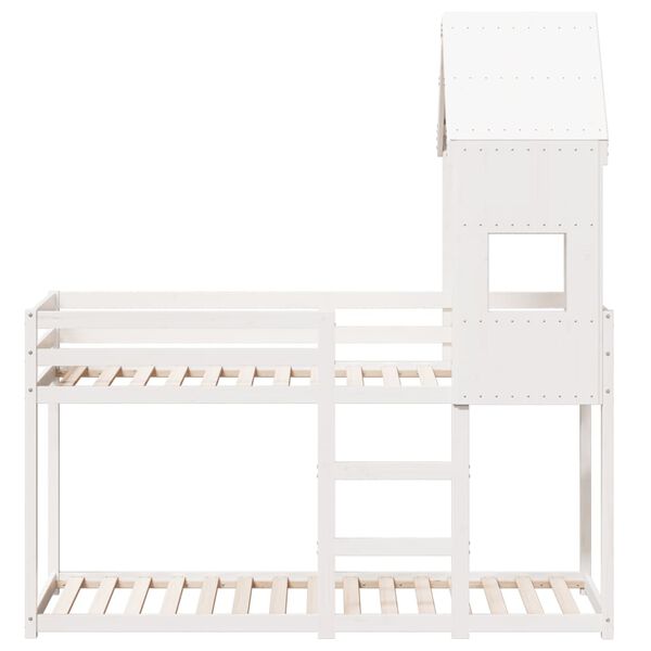 vidaXL Bunk Bed without Mattress White 75x190 cm Small Single Solid Wood Pine