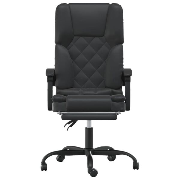 vidaXL Massage Reclining Office Chair Black Faux Leather