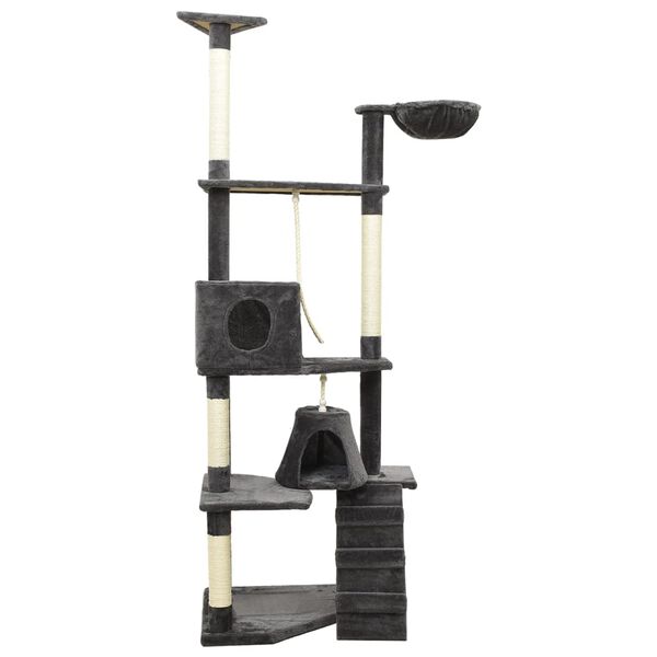 vidaXL Cat Tree with Sisal Scratching Posts Dark Grey 191 cm