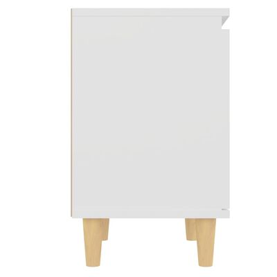 vidaXL Bed Cabinets with Solid Wood Legs 2 pcs White 40x30x50 cm
