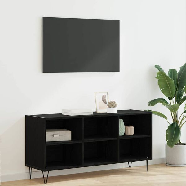 vidaXL TV Cabinet Black Oak 103.5 x 30 x 50 cm Engineered Wood