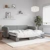 vidaXL Daybed with Trundle without Mattress Light Grey 90x190 cm Single