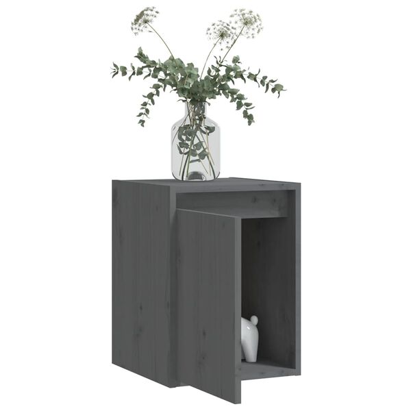 vidaXL Wall Cabinets 2 pcs Grey 30x30x40 cm Solid Wood Pine