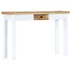 vidaXL Console Table White and Brown 110x35x75 cm Solid Mango Wood