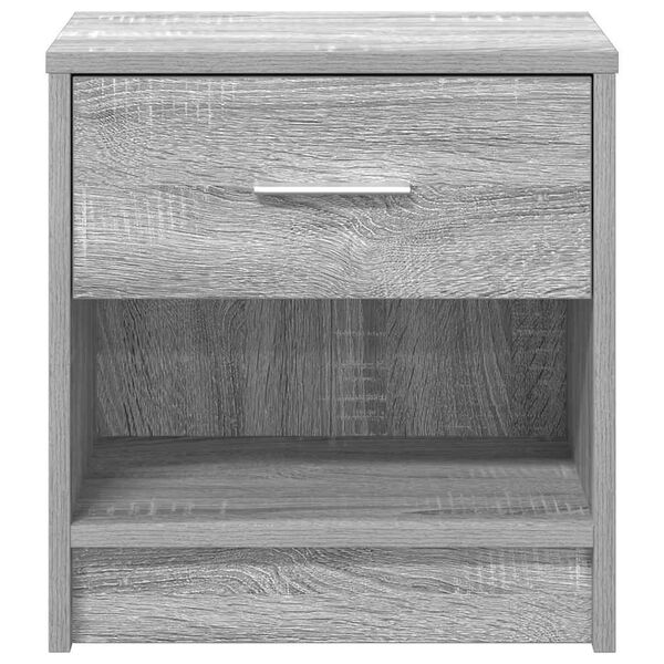 vidaXL Bedside Cabinets 2 pcs with Drawer Grey Sonoma 39x28x41 cm