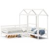 vidaXL Day Bed and Bench Set with Roof without Mattress White 80x200 cm