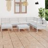 vidaXL 8 Piece Garden Lounge Set Solid Wood Pine White