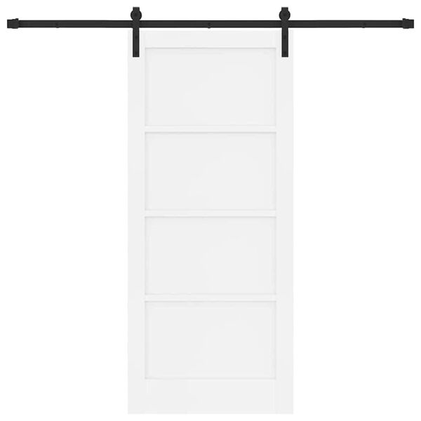 vidaXL Sliding Door White 86 x 198.5 cm Solid Pine Wood
