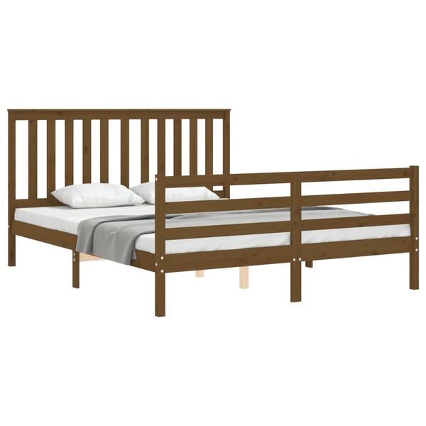 vidaXL Bed Frame without Mattress Honey Brown 160x200 cm Solid Wood