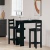 vidaXL Wall Bar Table Black Oak 102 x 45 x 103.5 cm Engineered Wood