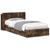 vidaXL Bed Frame with Storage Smoked Oak 90 x 200 cm Engineered Wood
