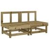 vidaXL Garden Middle Sofas 2 pcs Impregnated Wood Pine