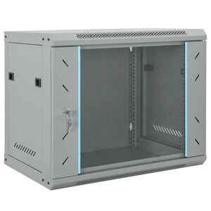 vidaXL Network Cabinet with Storage Grey 60 x 45 x 50 cm Steel