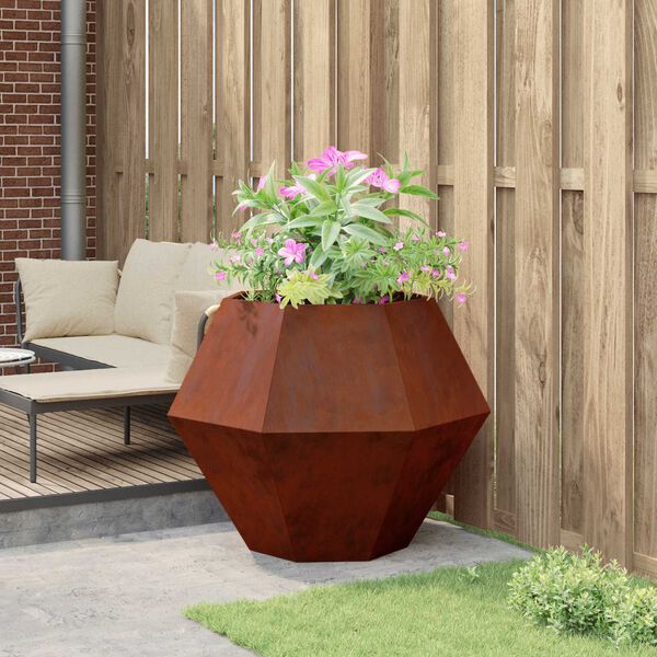 vidaXL Planter Rusty 100 x 100 x 80 cm Weathering Steel