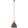 vidaXL Industrial Hanging Lamp Grey Iron & Solid Wood 46 cm E27