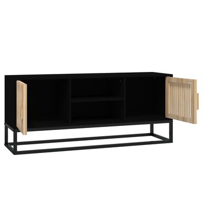 vidaXL TV Cabinet Black 105x30x45 cm Engineered Wood and Iron