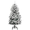 vidaXL Artificial Hinged Christmas Tree with Flocked Snow 150 cm