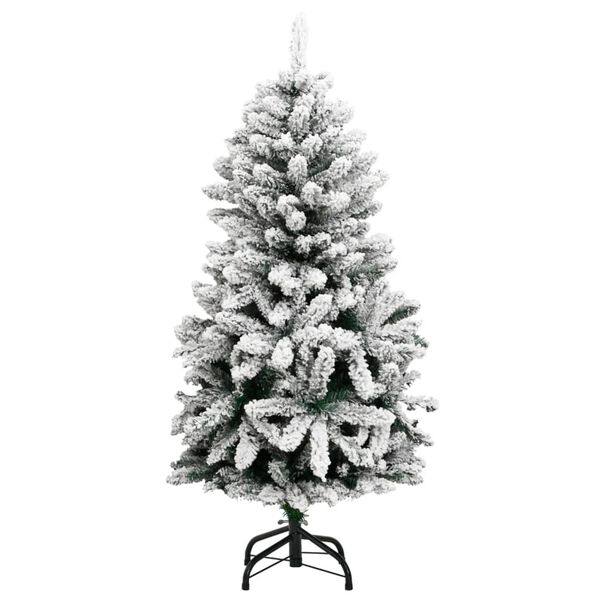 vidaXL Artificial Hinged Christmas Tree with Flocked Snow 150 cm