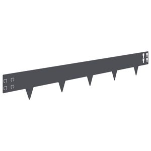 vidaXL Lawn Edging 10 pcs 100 x 15 cm Steel Anthracite