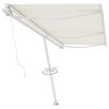 vidaXL Freestanding Manual Retractable Awning 600x300 cm Cream