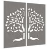 vidaXL Garden Wall Decorations 2 pcs 105x55 cm Corten Steel Tree Design