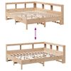 vidaXL Bookcase Bed without Mattress 150x200 cm King Size Solid Wood Pine
