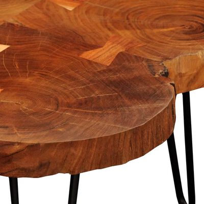 vidaXL Coffee Table 35 cm 4 Trunks Solid Sheesham Wood