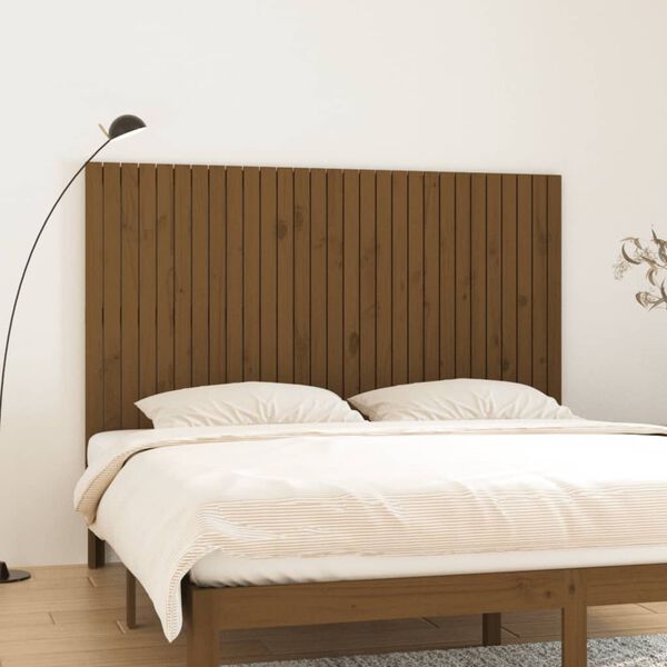 vidaXL Wall Headboard Honey Brown 185x3x110 cm Solid Wood Pine