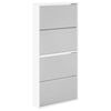 vidaXL Shoe Rack | White | Engineered wood, mirror | 63x17x134 cm | Shoe Cabinet