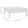 vidaXL 3 Piece Garden Lounge Set White Solid Pinewood