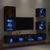 vidaXL 5 Piece TV Wall Units with LED Smoked Oak Engineered Wood