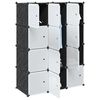 vidaXL Storage Cube Organiser with 12 Cubes and Hanging Rods PP
