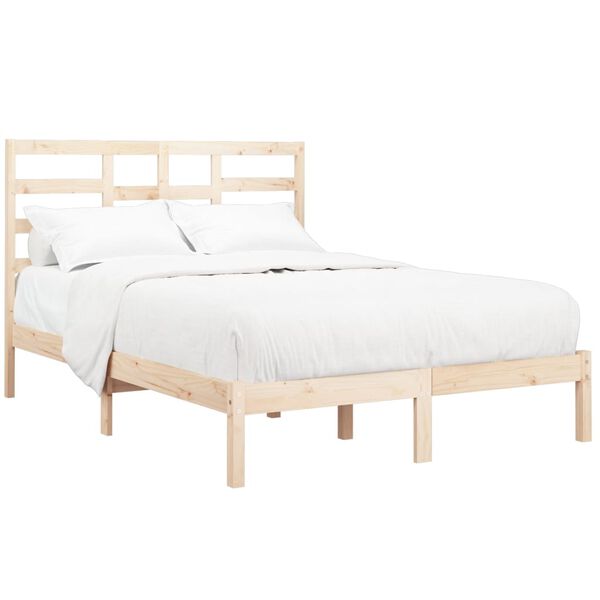 vidaXL Bed Frame without Mattress Solid Wood 135x190 cm Double Double