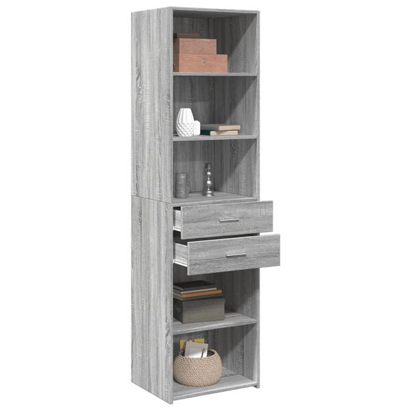 vidaXL Highboard Grey Sonoma 50x42.5x185 cm Engineered Wood