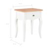 vidaXL Nightstand White and Brown 40x30x50 cm Solid Pine Wood